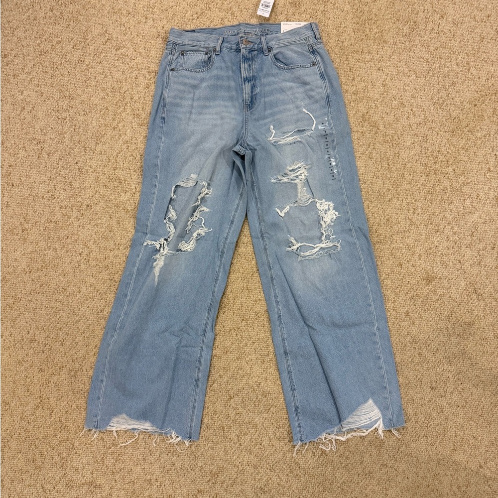 American Eagle Outfitters Light Blue Distressed Skater Jeans